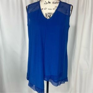 Crystal Shirt Blue Sleeveless Summer Blouse